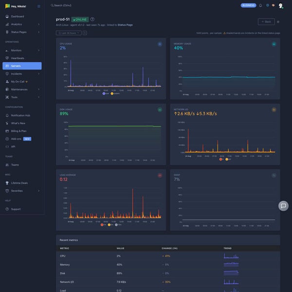 Status Page Screenshot 3