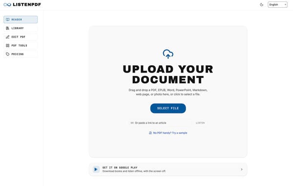 ListenPDF Screenshot 1