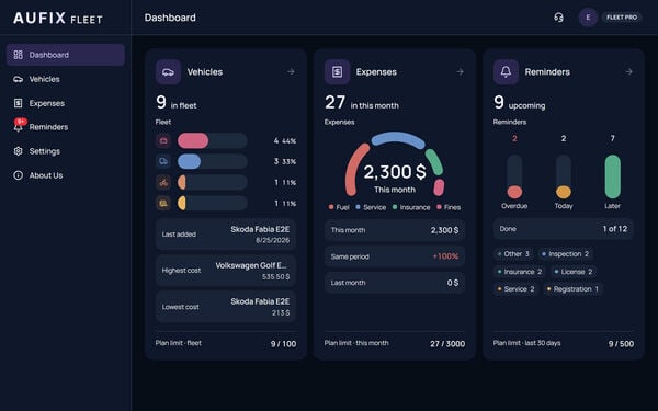 Aufix Fleet Management Screenshot 1