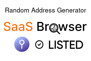 Random Address Generator - SaaS Browser Verified Badge