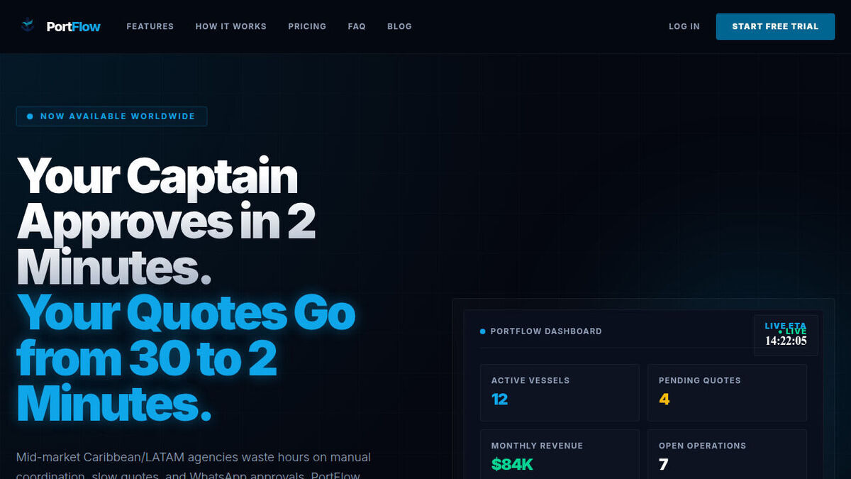 PortFlow homepage