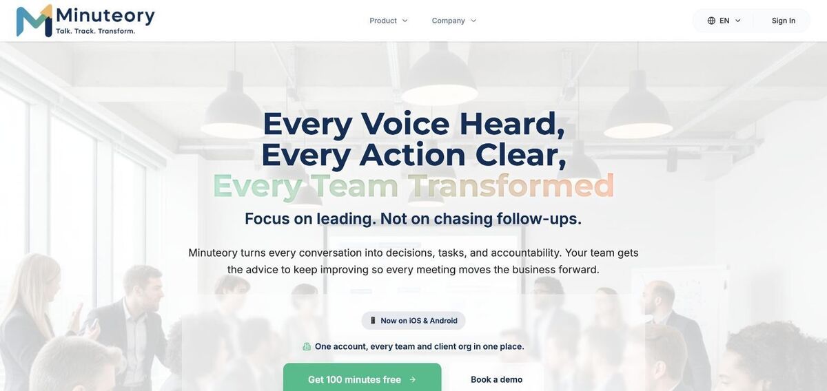 Minuteory homepage