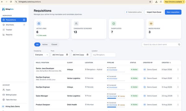Hiring Setu Screenshot 1