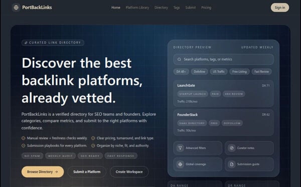 PortBackLinks Screenshot 1