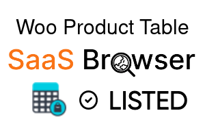 Woo Product Table - SaaS Browser Verified Badge