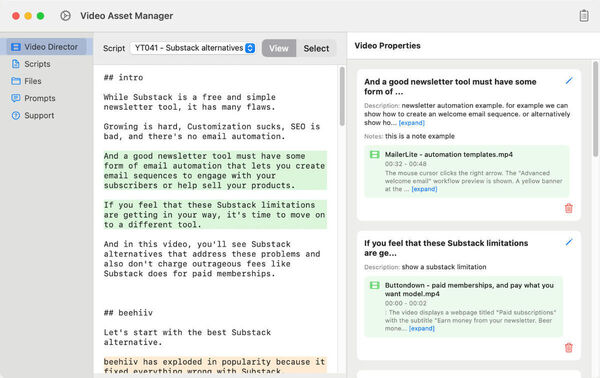 Video Asset Manager Screenshot 2