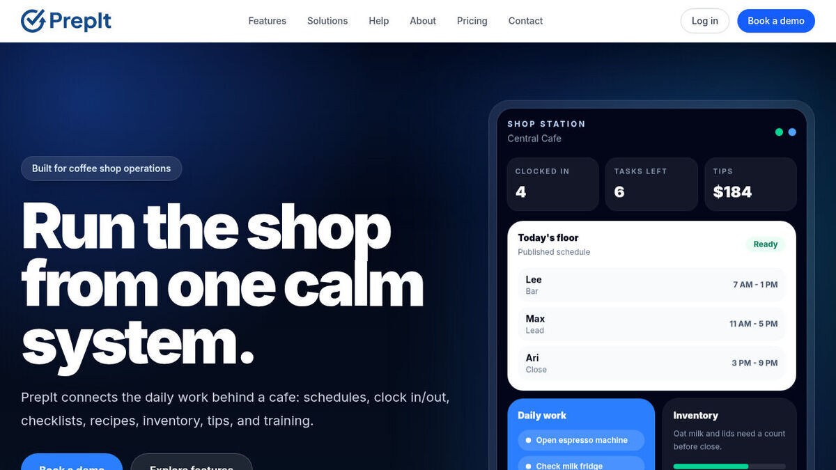 PrepIt homepage