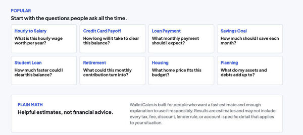 WalletCalcs Screenshot 3