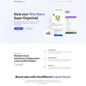 Product Layouts Screenshot