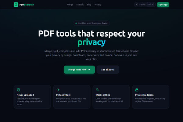 PDFMergely screenshot