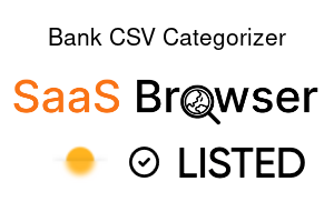 Bank CSV Categorizer - SaaS Browser Verified Badge
