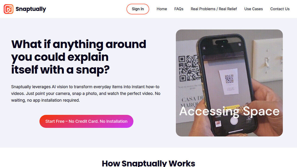 Snaptually homepage