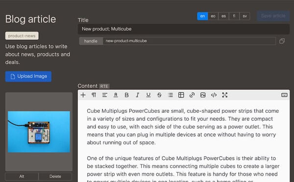 CradleCMS and eCommerce Screenshot 5
