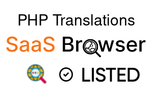 PHP Translations - SaaS Browser Verified Badge