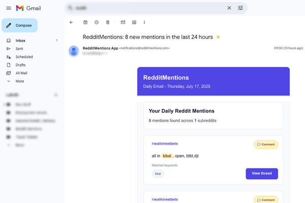 RedditMentions Screenshot 1