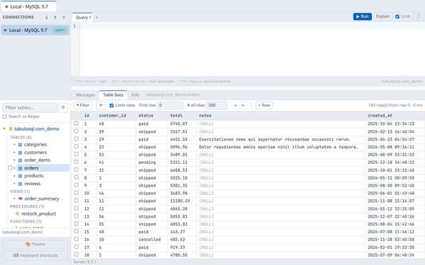 TabulaSQL Screenshot 1