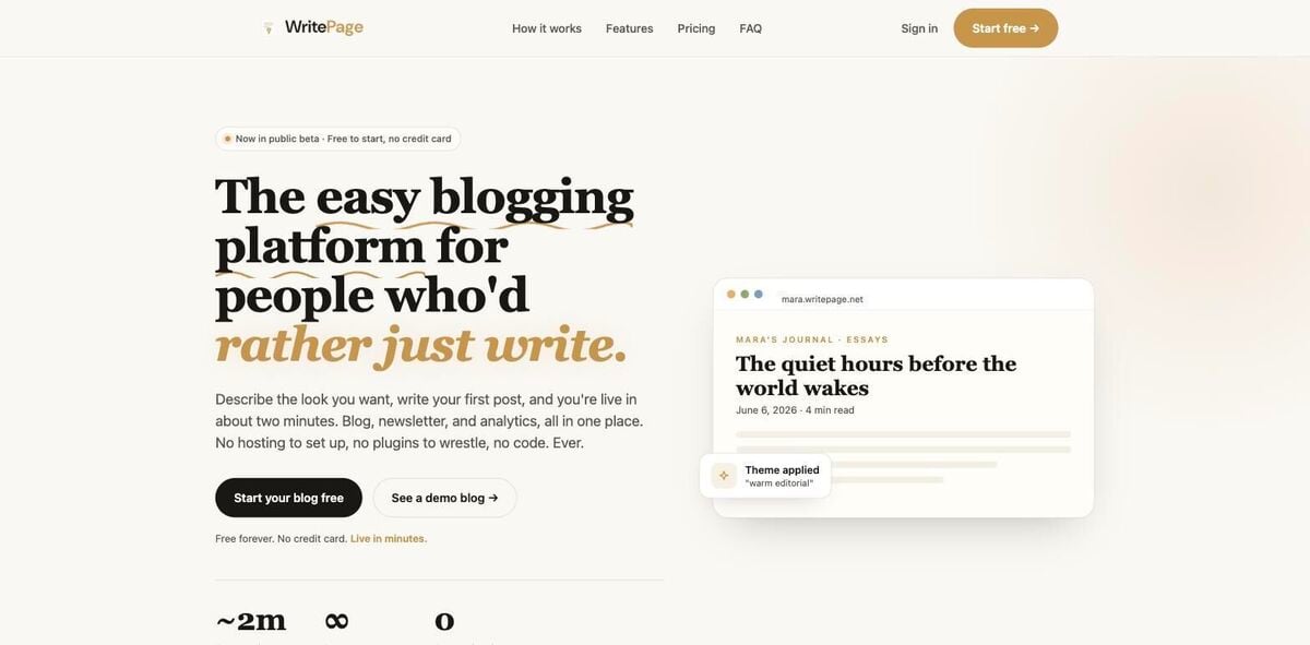 WritePage homepage