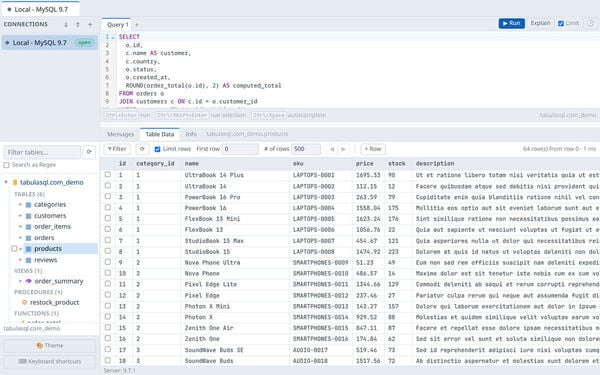 TabulaSQL Screenshot 7