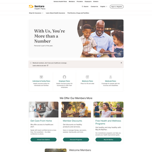Sentara Health Plans Screenshot