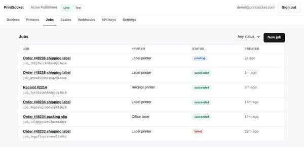 PrintSocket Screenshot 1