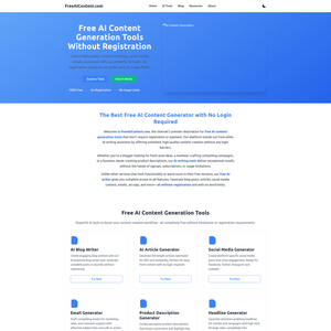 FreeAIContent Screenshot