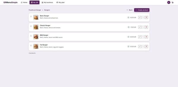 QRMenuSimple Screenshot 3