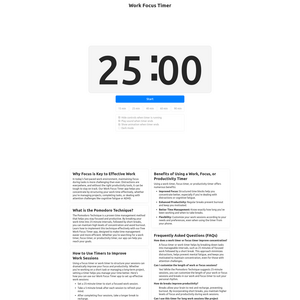 Work Focus Timer Screenshot