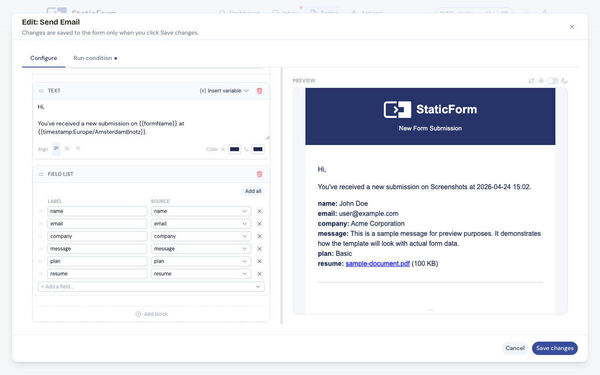 StaticForm Screenshot 3