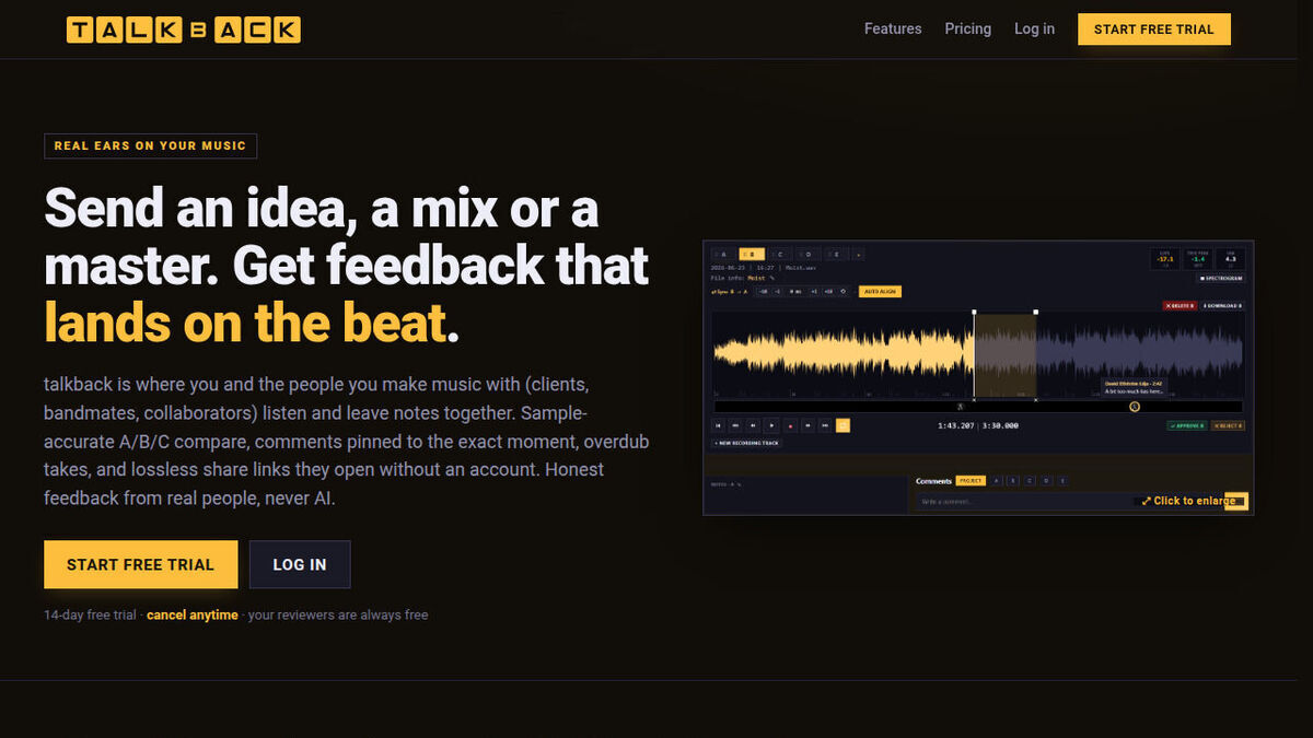 talkback homepage