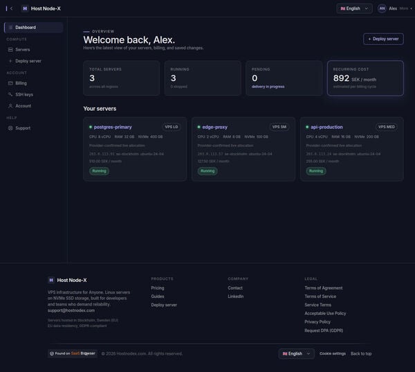 HostNodex Screenshot 3