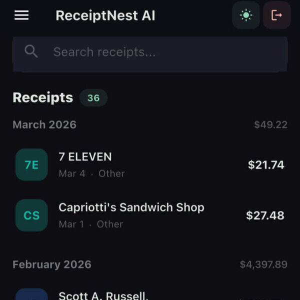 ReceiptNest AI Screenshot 1