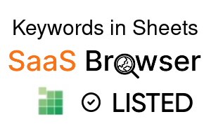 Keywords in Sheets - SaaS Browser Verified Badge