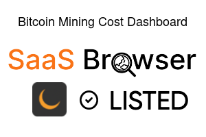 Bitcoin Mining Cost Dashboard - SaaS Browser Verified Badge