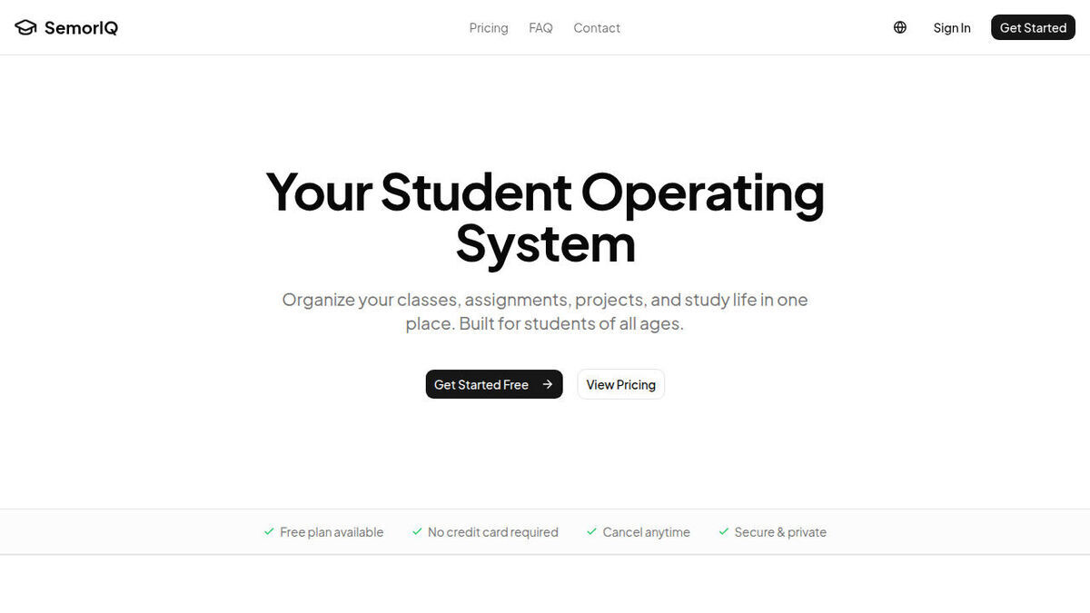 SemorIQ homepage