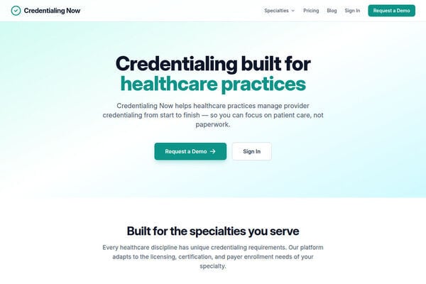 Credentialing Now screenshot