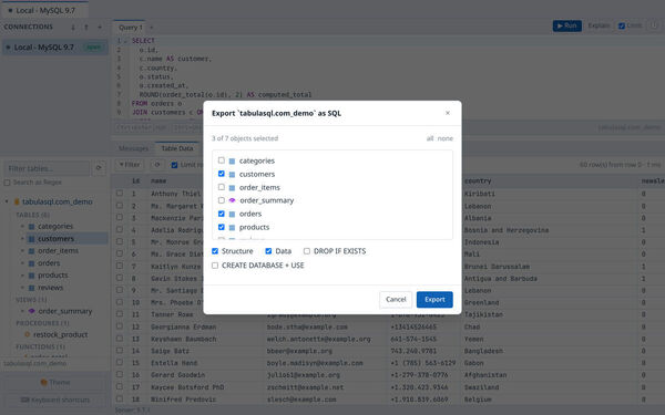 TabulaSQL Screenshot 8