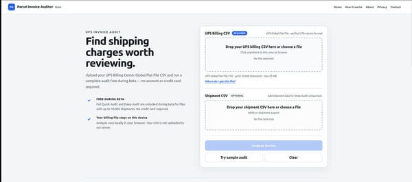 Parcel Invoice Auditor Screenshot 1