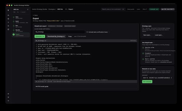 Verdict Strategy Builder Screenshot 1