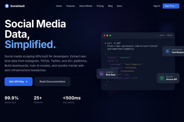 SociaVault screenshot