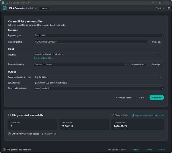 SEPA Generator Screenshot 1